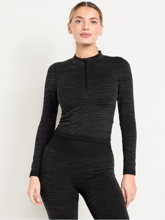 Old Navy Tops - Old Navy Seamless Jacquard Mock-Neck Half-Zip Top, NWT, Multiple Sizes